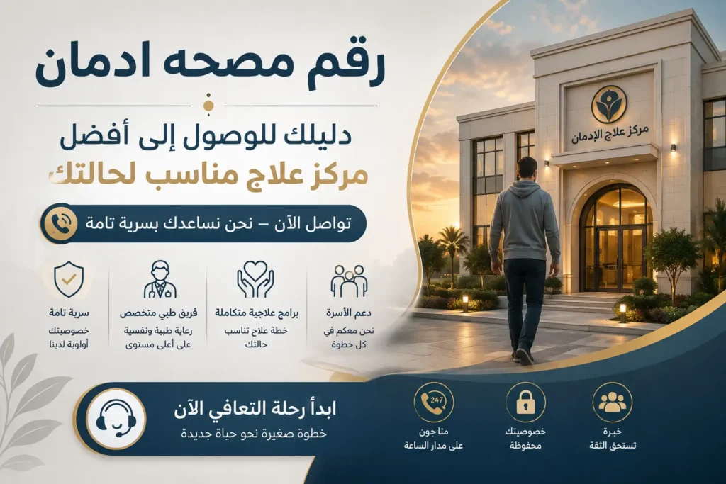 رقم مصحه ادمان
